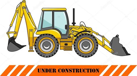 Detailed Illustration Of Backhoe Loader Heavy Equipment And Machinery