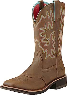 Amazon Com Ariat Delilah Western Boots Womens Leather Square Toe Cowgirl Boot Clothing