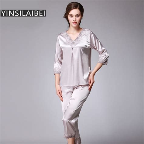 High Quality Faux Silk Pajamas For Women Sexy Satin Pajama Set Plus