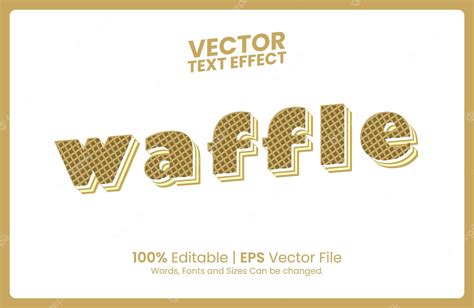 Premium Vector Editable Waffle Text Effect Template