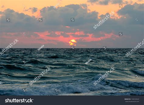 Cloudy Sunset Panorama Under Sea Waves Stock Photo 134516522 Shutterstock