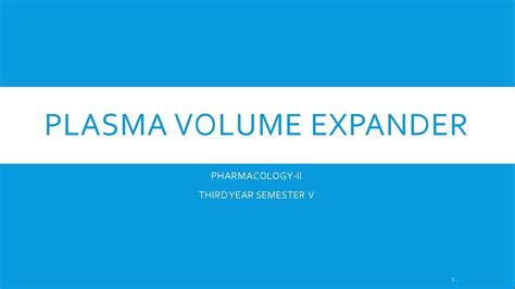 Plasma Volume Expanders Youtube