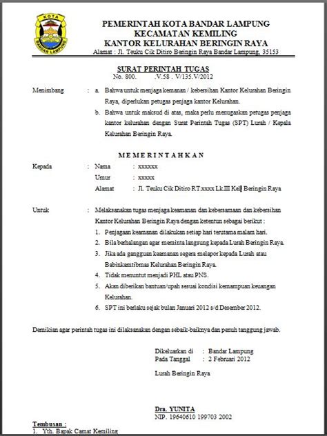 Surat tugas dipergunakan sebagai pengesahan formil dalam melaksanakan pekerjaan dimaksud. anggi ratna's blog: Contoh Surat Resmi
