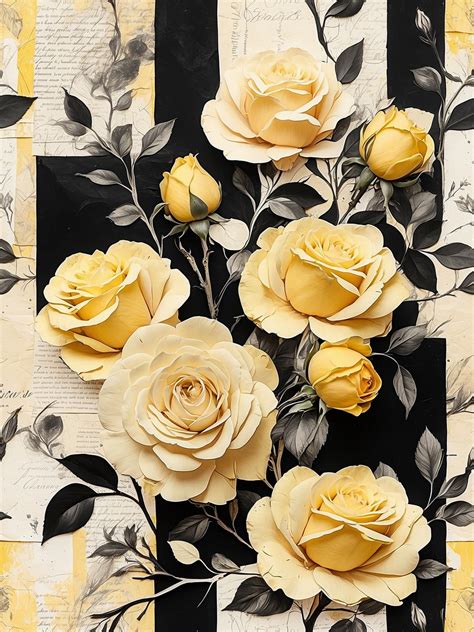 Yellow Roses Journal Page Art Free Stock Photo Public Domain Pictures
