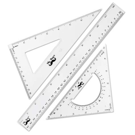 Pen Geometry Set Pack Metal Protractor Aluminum Ruler Metal Set