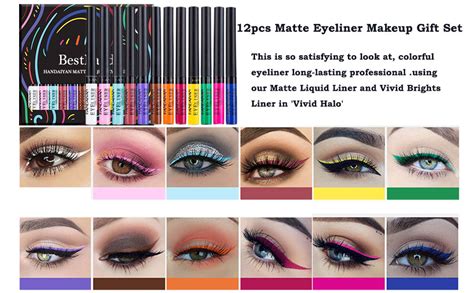 12 Colors Matte Liquid Eyeliner Set Rainbow Colorful Neon Eyeliner