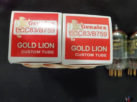 Platinum Matched Pair Gold Lion Nib 12ax7 Ecc83 B759 Tubes Gold Pins