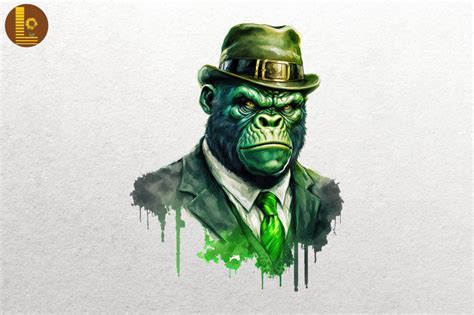 Gangster Gorilla Saint Patricks Day By Mulew Art Thehungryjpeg