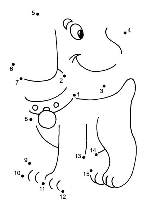 Dog Dot To Dot Coloring Pages For Kids Coloring Pages For Kids