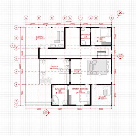 Modern House Office Architecture Plan With Floor Plan Metric Units