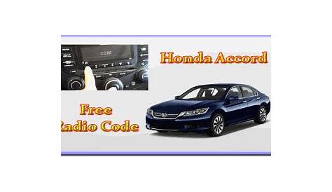 Honda Accord Radio Code