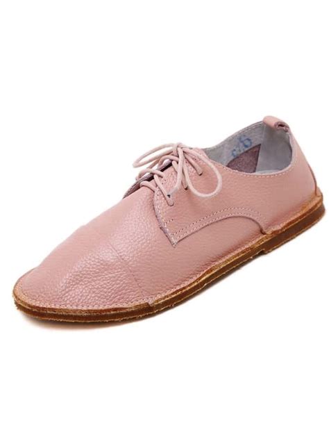 Pink Fashion Shoelace Flats Sheinsheinside