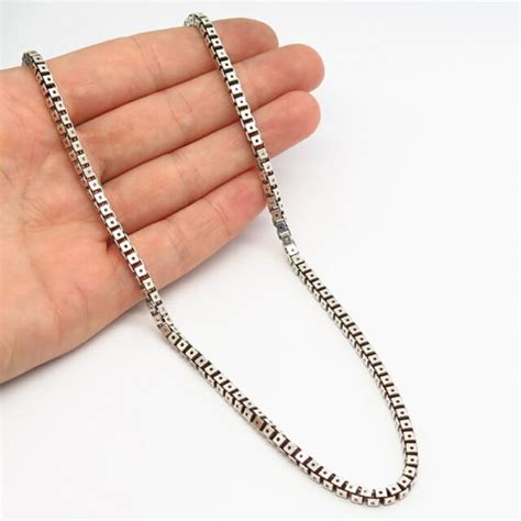 925 Sterling Silver Italy Box Chain Necklace 20 Ebay