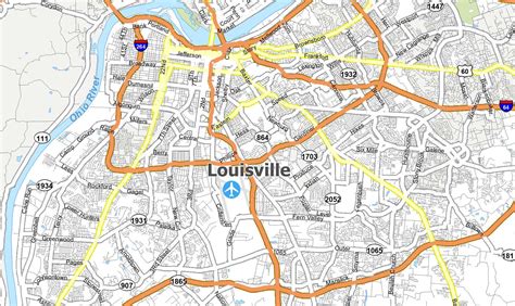 Louisville Ky City Map Adast