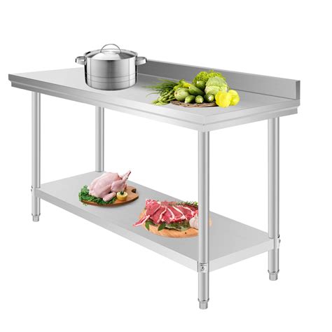 Vevor commercial stainless steel folding work prep tables open kitchen 48x24 (224374416498). Commercial Kitchen Stainless Steel Work Prep Table 24 x 60 ...