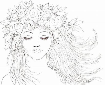 Traceable Flowers Hair Drawing Painting Acrylic Boho