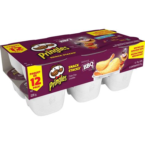 Pringles Snack Stacks Bbq Flavour Potato Chips 12 X 19g Walmart Canada