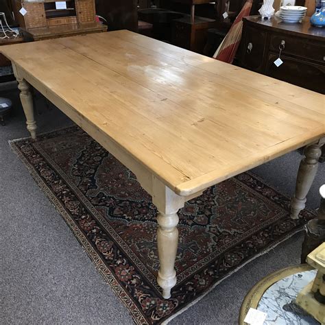 English Pine Farm Table W Turned Legs 79 — Ardesh Farm Table