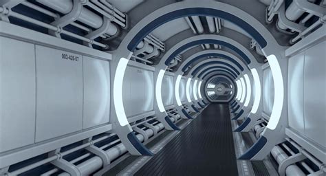 Artstation Sci Fi Spaceship Corridor Vladimir Manzenko Sci Fi