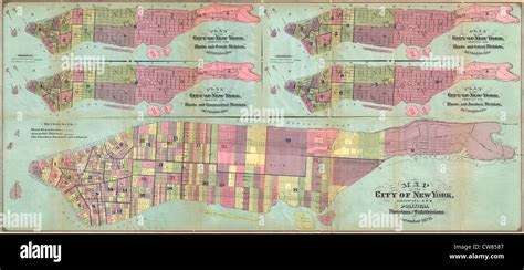 1870 Hardy Map Of Manhattan New York City Stock Photo Alamy