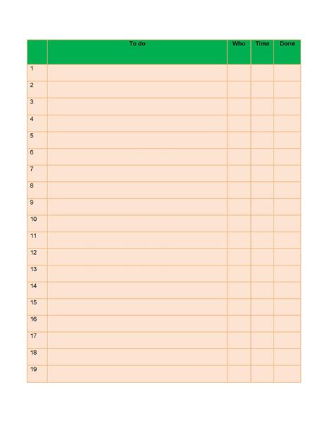 Printable To Do List Checklist Templates Excel Word 14076 Hot Sex Picture