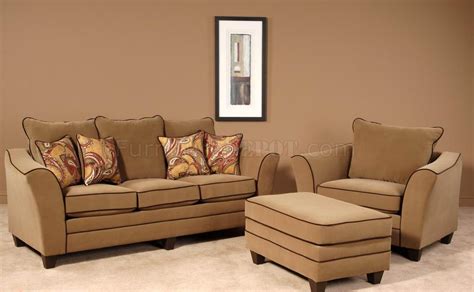 Walnut Fabric Modern Sofa And Chair Set Woptions