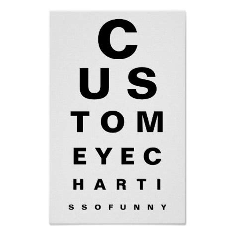 Funny Eye Chart Test Personalized Print Eye Chart Personalized