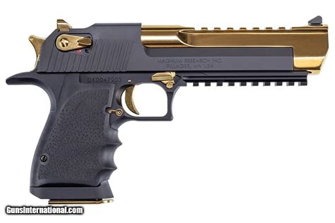 Magnum Research Desert Eagle Black And Gold 44 Magnum 6 8 Rds
