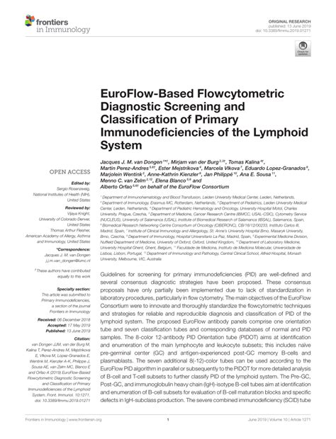 Pdf Euroflow Based Flowcytometric Diagnostic Screening And