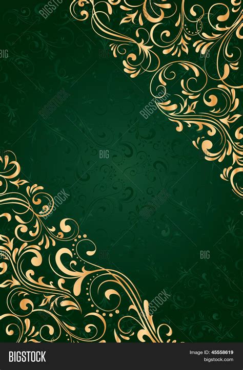 Emerald Green And Gold Wallpaper
