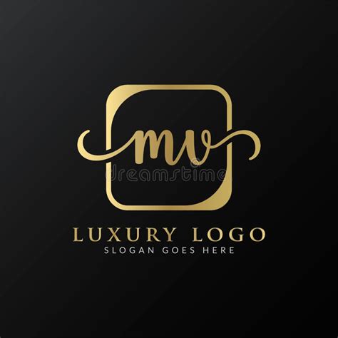 Initial Mv Letter Logo Design Vector Template Luxury Letter Mv Logo