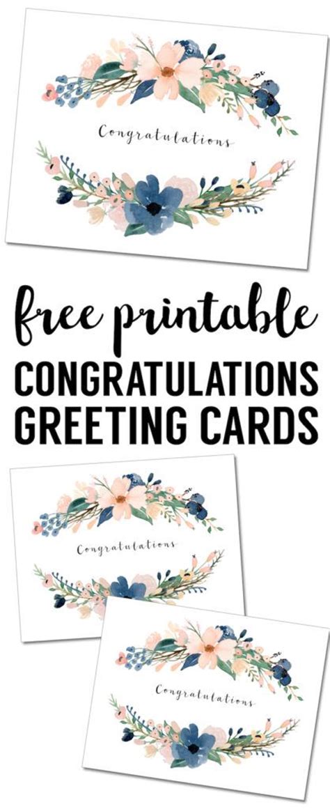 If you want your cards to have the professional treatment, save your files to portable media and work with your local print shop. Congratulations Card Printable {free printable greeting ...