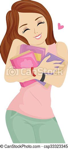 Teen Girl Hug Romance Books Illustration Of A Teenage Girl Hugging Her