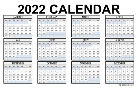 2022 Printable Calendar Vertical Printable Calendar Templates 2022