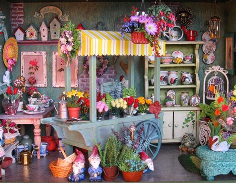 Dollhouse Miniatures Garden And Flower Shop In 112 Scale Dolls