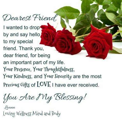 Dearest Friend You Are My Blessing Dear Friend Quotes Special