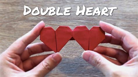 How To Make A Paper Double Heart Easy Origami Double Heart Youtube