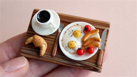 A Set Of Miniature Foods For Dollhouse And Dolls Breakfast Tutorial