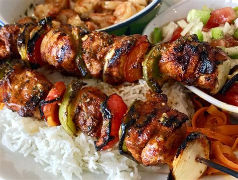Try to prepare your basmati rice recipe with eat smarter! Homemade Tandoori seasoned chicken kabobs with garlic ...