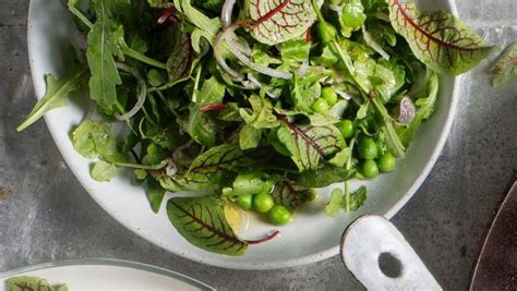 Isolated elements on white background. Watercress, pea, sorrel and eschalot salad | Recipe (With ...