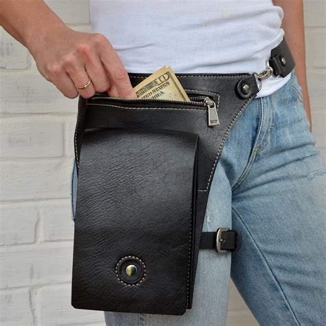 Leather Hip Bag Leg Bag Leather Belt Bag Leg Strap Utility Etsy