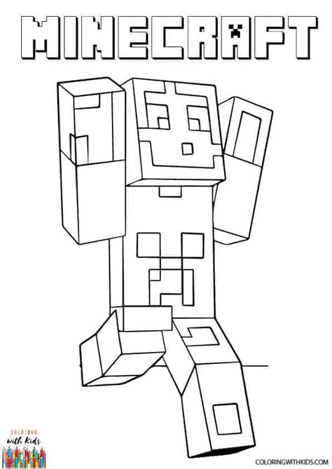Download 305+ Steve From Minecraft Coloring Pages PNG PDF File
