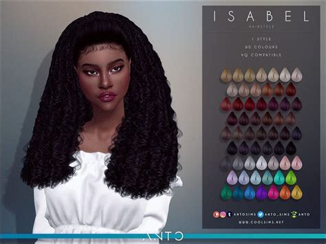 Anto Isabel Hairstyle Sims 4 Hair Cc Custom Content Ts4cc Long