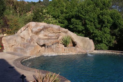 Faux Rock Slide And Grotto Tropical Pool Other Metro By Royal