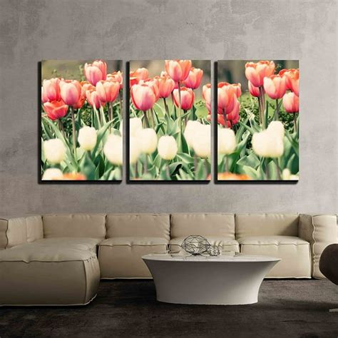Wall26 3 Piece Canvas Wall Art Tulips In Three Colors Modern Home