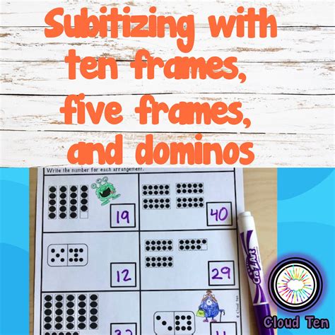 Subitizing With Ten Frames Five Frames And Dominos Classful
