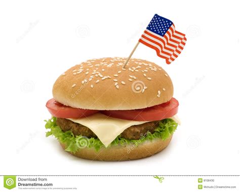 Tasty Hamburger With Flag Stock Photo Image Of Onion