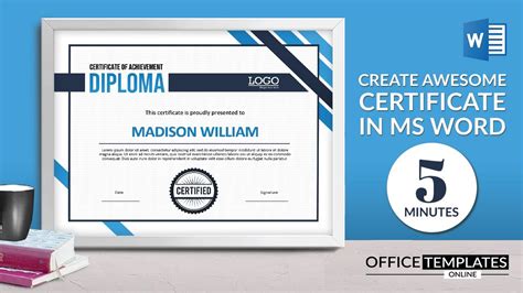 How To Design A Certificate Of Achievement In Ms Word Diy Tutorial