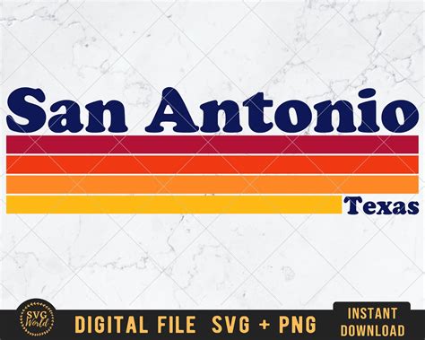 San Antonio Texas Retro Svg Cut File Png Clipart Instant Etsy