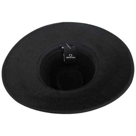 Brixton Hats Jo Wool Felt Rancher Fedora Hat Black Fedoras